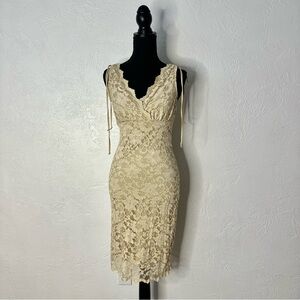 Y2K Charlotte Russe tan lace dress